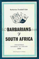 Barbarians v South Africa 1970 rugby  Programmes